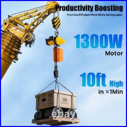 1 Ton Electric Chain Hoist Winch with 13FT 20Mn2 Chain Wired Remote Control 110V