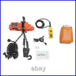 1 Ton Electric Chain Hoist Winch with 9.8FT G80 Chain Wired Remote Control 2200LBS