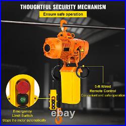 1 Ton Electric Chain Hoist With 10FT Double Chain Lifting110V G80 2200LBS