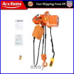 1 Ton Electric Chain Hoist with 10FT Double Chain Lifting 110V G80 2200LBS