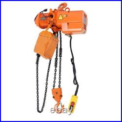 1 Ton Electric Chain Hoist with 10FT Double Chain Lifting 110V G80 2200LBS