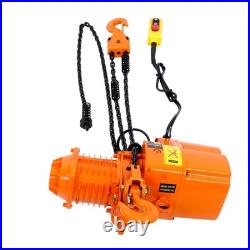 1 Ton Electric Chain Hoist with 10FT Double Chain Lifting 110V G80 2200LBS