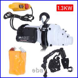 1 Ton Electric Chain Hoist with 10FT Double Chain Lifting 110V G80 2200LBS 1.3KW