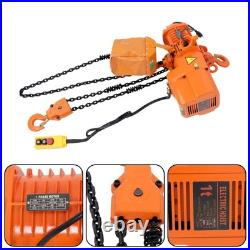 1 Ton Electric Chain Hoist with 10FT Double Chain Lifting 110V G80 2200LBS