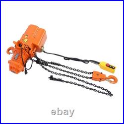 1 Ton Electric Chain Hoist with 10FT Double Chain Lifting 110V G80 2200LBS