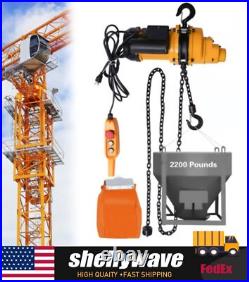 1 Ton Electric Chain Hoist with 13FT Double Chain Lifting Single Phrase 110V 20Mn2