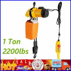 1 Ton Electric Chain Hoist with 13FT Double Chain Lifting Single Phrase 110V 20Mn2