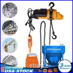 1 Ton Electric Chain Hoist with 13FT Double Chain Lifting Single Phrase 110V 20Mn2