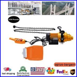 1-Ton Electric Chain Hoist with 13FT Double Chain Lifting Single Phrase 110V 20Mn2