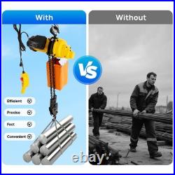 1 Ton Electric Chain Hoist with 13FT Double Chain Lifting Single Phrase 110V 20Mn2