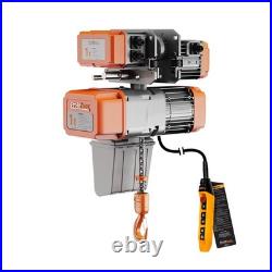 1 Ton Electric Chain Hoist with Power Trolley 1 Speed 208240V 3ø 60HZ 16ft