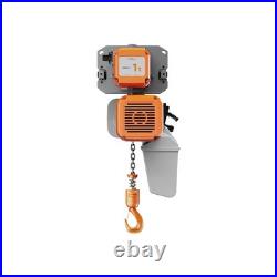 1 Ton Electric Chain Hoist with Power Trolley 1 Speed 208240V 3ø 60HZ 16ft