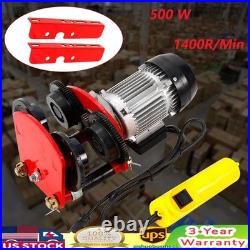 1 Ton Electric Hoist Trolley Overhead Motor Winch Hoist Lift Garage Crane