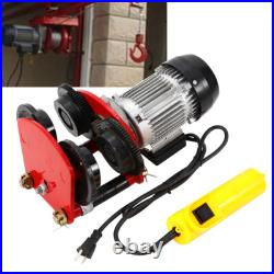 1-Ton Electric Hoist Trolley Overhead Motor Winch Hoist Lift Garage Crane 110v