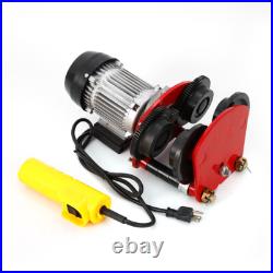 1 Ton Electric Wire Rope Hoist I-Beam Trolley 110V 2,200 lb 4 ft Lift