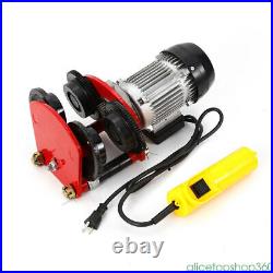 1 Ton Electric Wire Rope Hoist w 2200lb 4Ft Cable Heavy Duty 110V