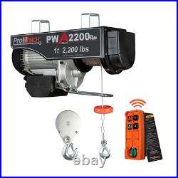 1 ton 2200 lb 110V Electric Wire Rope Hoist 38 ft. Wireless Upper and Lower Limi