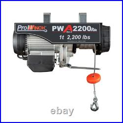 1 ton 2200 lb 110V Electric Wire Rope Hoist 38 ft. Wireless Upper and Lower Limi