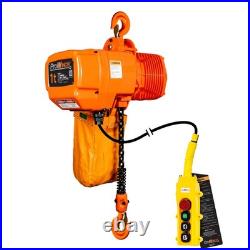 1 ton 2200 lb 208240/440480V 2 Speed Electric Chain Hoist 20ft. Lifting Height