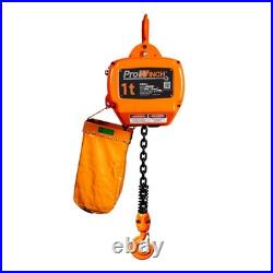 1 ton 2200 lb 208240/440480V 2 Speed Electric Chain Hoist 20ft. Lifting Height