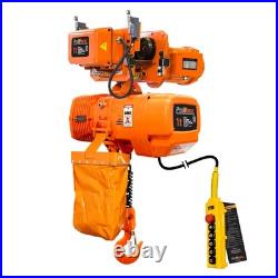 1 ton 2200 lb Electric Chain Hoist Power Trolley 208240/440480V 20 ft. G10