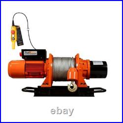 1 ton Industrial Electric Winch Heavy Duty with Wire Rope 208240V 60Hz 3 Phase