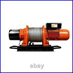 1 ton Industrial Electric Winch Heavy Duty with Wire Rope 208240V 60Hz 3 Phase