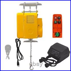 1100 lbs Electric Wire Rope Hoist with Wireless Remote Control 1/2 Ton