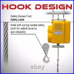 1100 lbs Electric Wire Rope Hoist with Wireless Remote Control 1/2 Ton