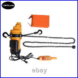 1100lbs 0.5Ton Electric Chain Hoist Winch With13ft 20Mn2 Chain 110V Remote Control