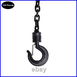 1100lbs 0.5Ton Electric Chain Hoist Winch With13ft 20Mn2 Chain 110V Remote Control