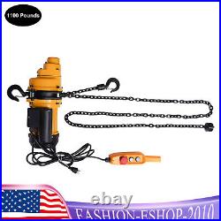 1100lbs 0.5Ton Electric Chain Hoist Winch with13ft 20Mn2 Chain 110V Remote Control