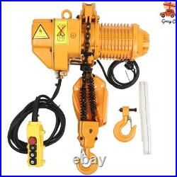 110V 1.6KW 2204LBS 1Ton Electric Chain Hoist Single Phase Hoist Crane 10FT Chain
