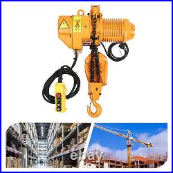 110V 1.6KW 2204LBS 1Ton Electric Chain Hoist Single Phase Hoist Crane 10FT Chain