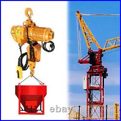 110V 1.6KW 2204LBS 1Ton Electric Chain Hoist Single Phase Hoist Crane 10FT Chain