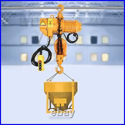 110V 1.6KW 2204LBS 1Ton Electric Chain Hoist Single Phase Hoist Crane 10FT Chain