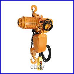 110V 1.6KW 2204LBS 1Ton Electric Chain Hoist Single Phase Hoist Crane 10FT Chain