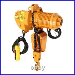 110V 1.6KW 2204LBS 1Ton Electric Chain Hoist Single Phase Hoist Crane 10FT Chain