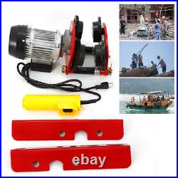 110V 1Ton Electric Wire Rope Hoist With Trolley 2200lbs 4ft lift I-beam HeavyDuty
