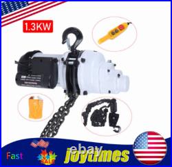 110V 2200 LBS/ 1 Ton Electric Chain Hoist Single-Phase Hoist Crane 10FT Chain US