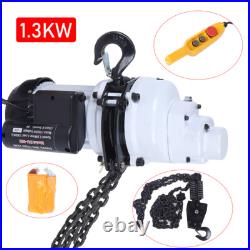 110V 2200 LBS/ 1 Ton Electric Chain Hoist Single-Phase Hoist Crane 10FT Chain US