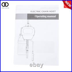 110V 750W 1 Ton Electric Chain Hoist, Single Phase 2200Lbs 10ft Lift Height G80