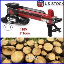 110V Electric Hydraulic Wood Cutter Log Splitter 7 Tons Splitting Force 2200W
