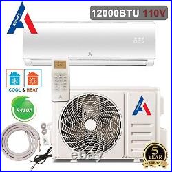 12,000 BTU Ductless Air Conditioner AC Heat Pump Mini Split 110V 1 Ton Withkit