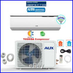 12,000 BTU Ductless Air Conditioner Heat Pump Mini Split WiFi 115V 1 Ton With KIT