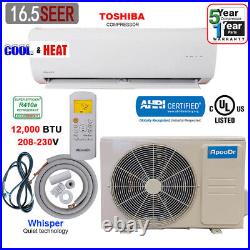 12,000 BTU Mini Split 16.8 SEER INVERTER Ductless Air Conditioner Heat Pump 220V