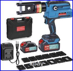 12-Ton Electric Hydraulic Crimping Tool Battery Powered 6AWG-600MCM Cable Lug