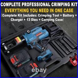 12-Ton Electric Hydraulic Crimping Tool Battery Powered 6AWG-600MCM Cable Lug