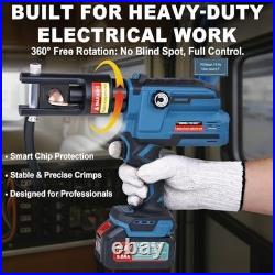 12-Ton Electric Hydraulic Crimping Tool Battery Powered 6AWG-600MCM Cable Lug