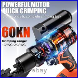 12 Ton Electric Hydraulic Crimping Tool with 9 Dies for Wire Terminals